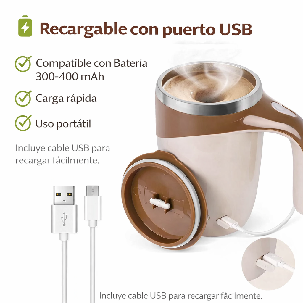 Taza Térmica con Agitador Automatico.